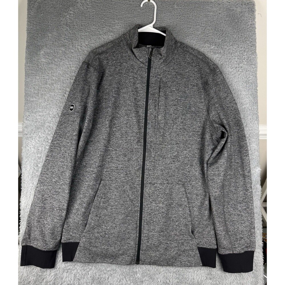 Lululemon Men's XL Jacket City Sweat Bomber Full Zip Heather Gray Athletic Logo